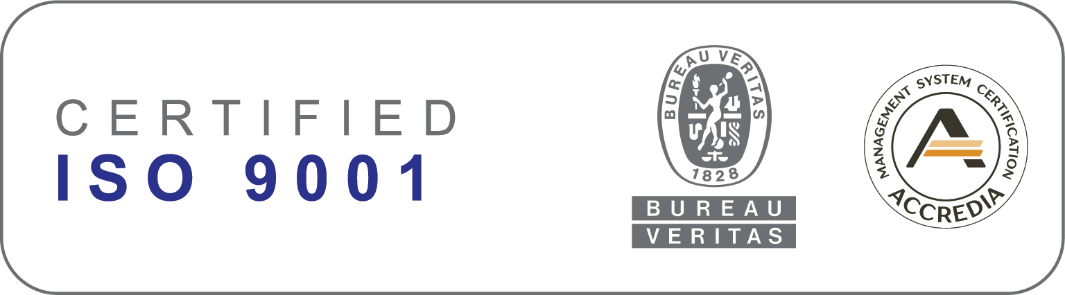 Marchio di certificazione ISO 9001 Bureau Veritas con accreditamento Accredia
